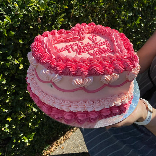 Retro Heart Shaped Cake