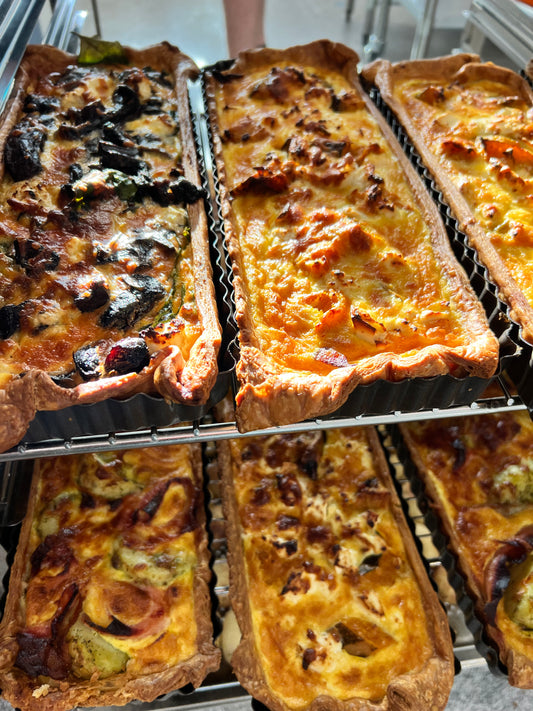 Quiche Long Chorizo, Caramelised Onion and Ricotta