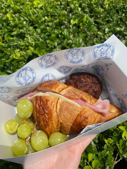 Ham and Cheese Croissant, Fruit and Cookie or Muffin School Lunch